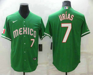 Mens Mexico Baseball #7 Julio Urias Number Green 2023 World Baseball Classic Stitched Jersey->2023 world baseball classic->MLB Jersey